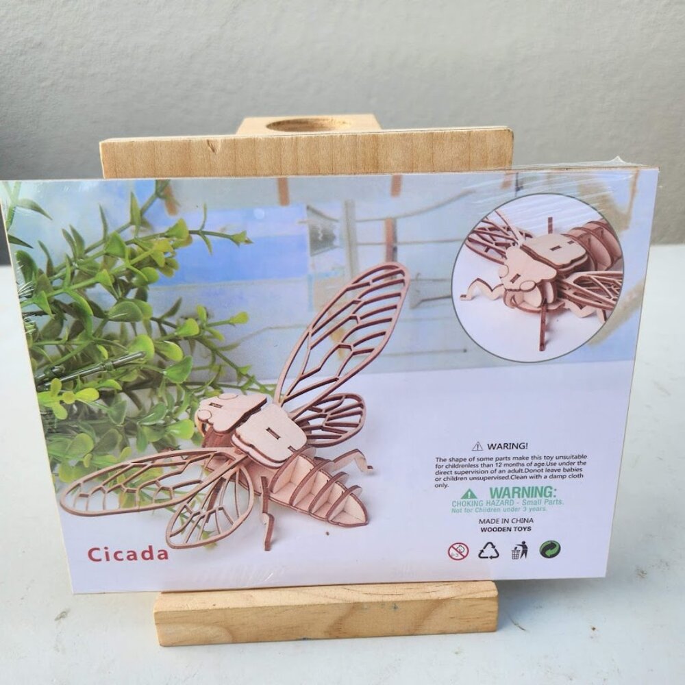 NEW 3D Wooden Cicada Bee Honeybee Puzzle Insect Animal Model Kit STEM Crafts DIY